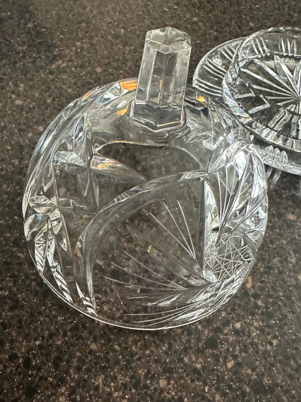 Clear Cut Glass Covered Butter Dish - Elegant Tabletop Serving